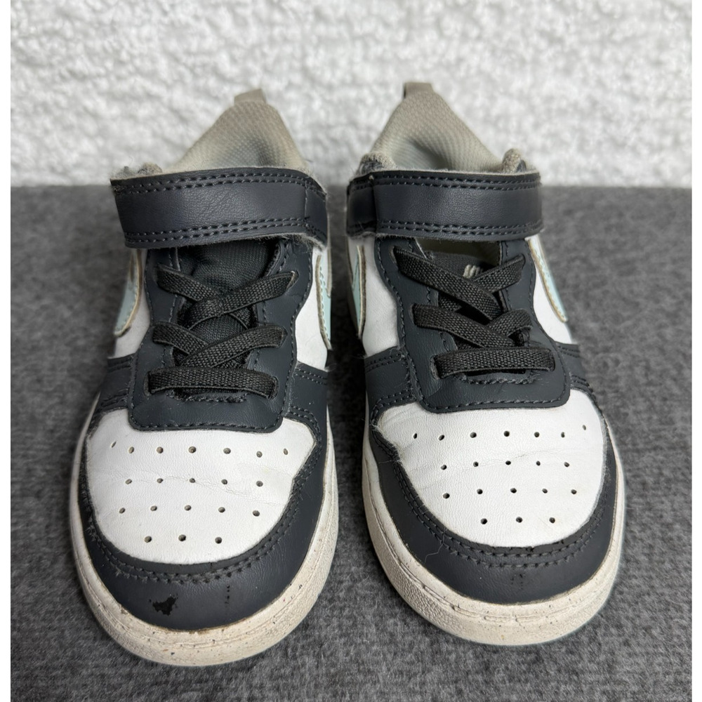 Nike Court Borough Low Recraft Toddler Sneaker Black/White/Blue- Size 8.5 - READ - Picture 3 of 8
